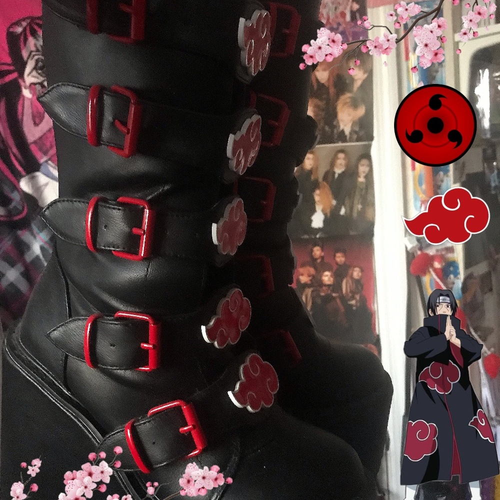 *RARE* ❤️‍🔥 Naruto Akatsuki YRU Dunes size 7 womens vegan leather goth demonias